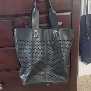 Rag & Bone Black Perforated Leather Tote